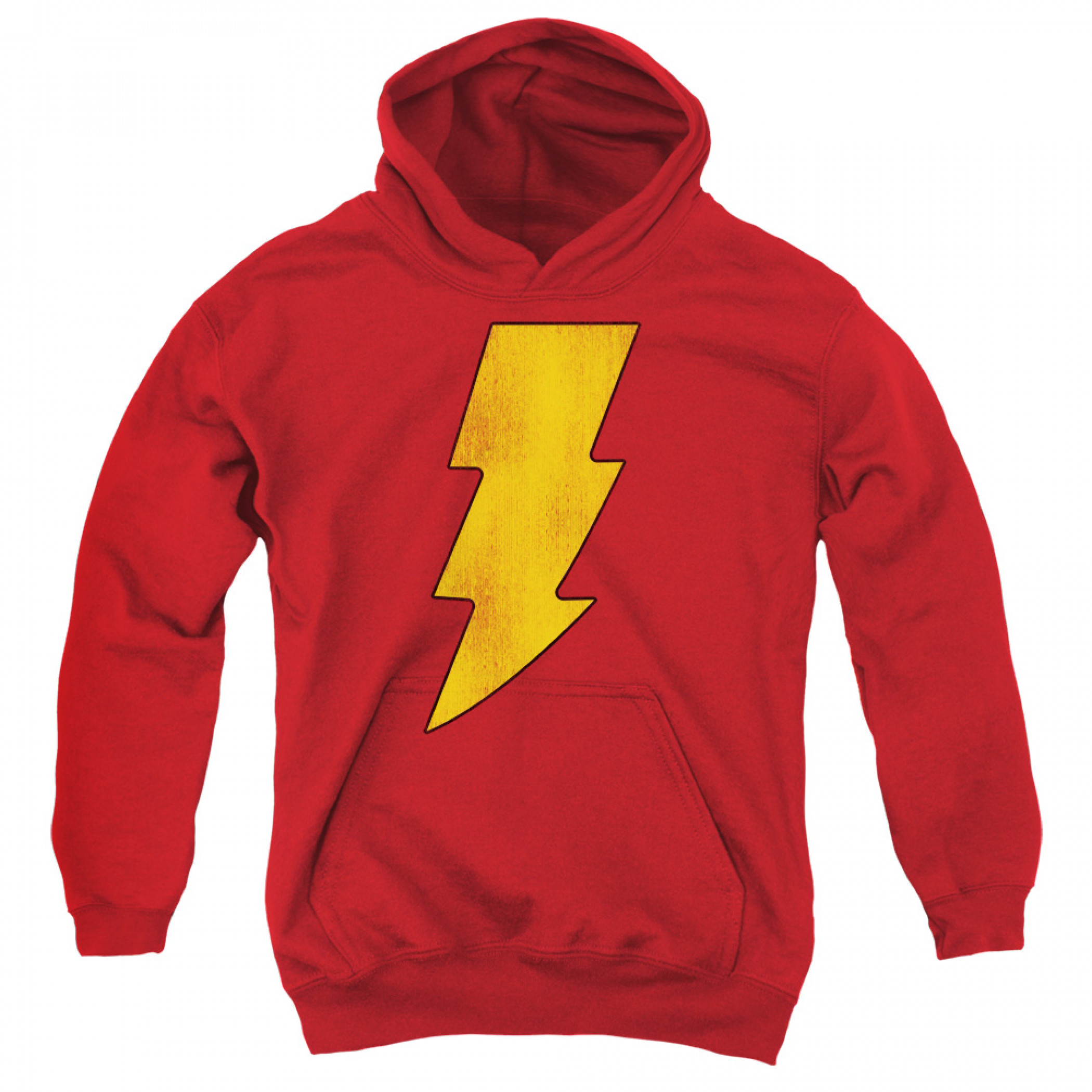Shazam Distressed Symbol Youth Pull Over Hoodie