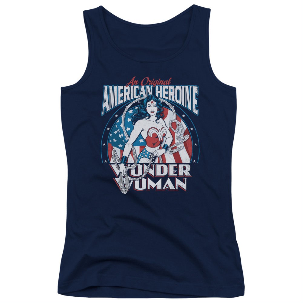 Wonder Woman American Heroine Blue Juniors Tank Top