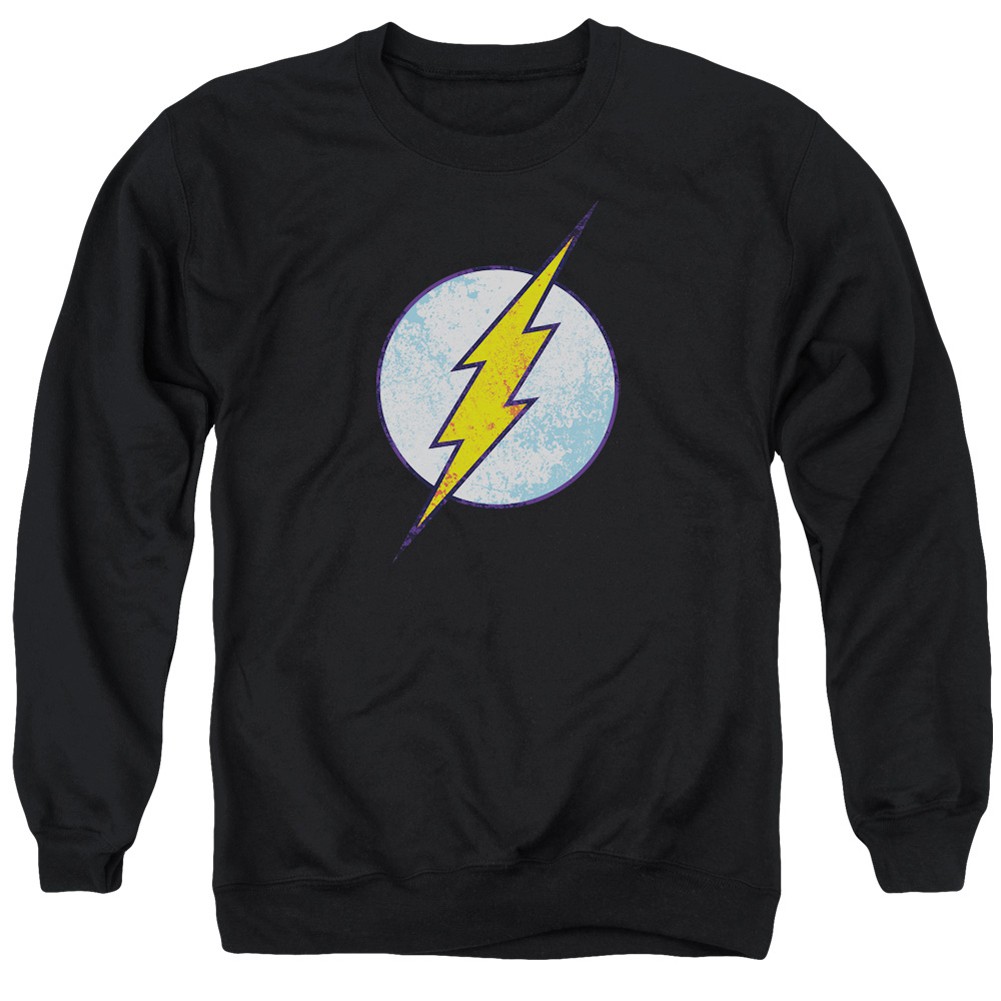 The Flash Distressed Logo Black Crewneck Sweatshirt