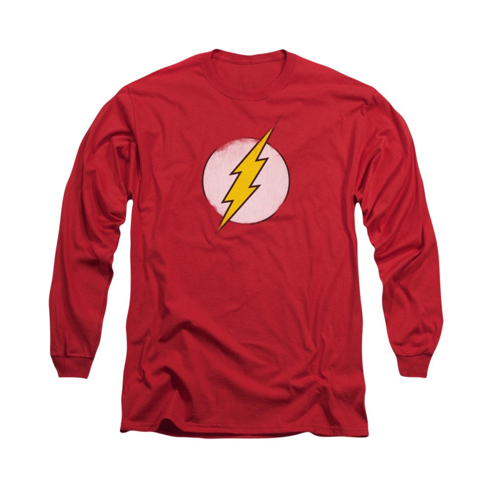 The Flash Rough Logo Red Long Sleeve T-Shirt