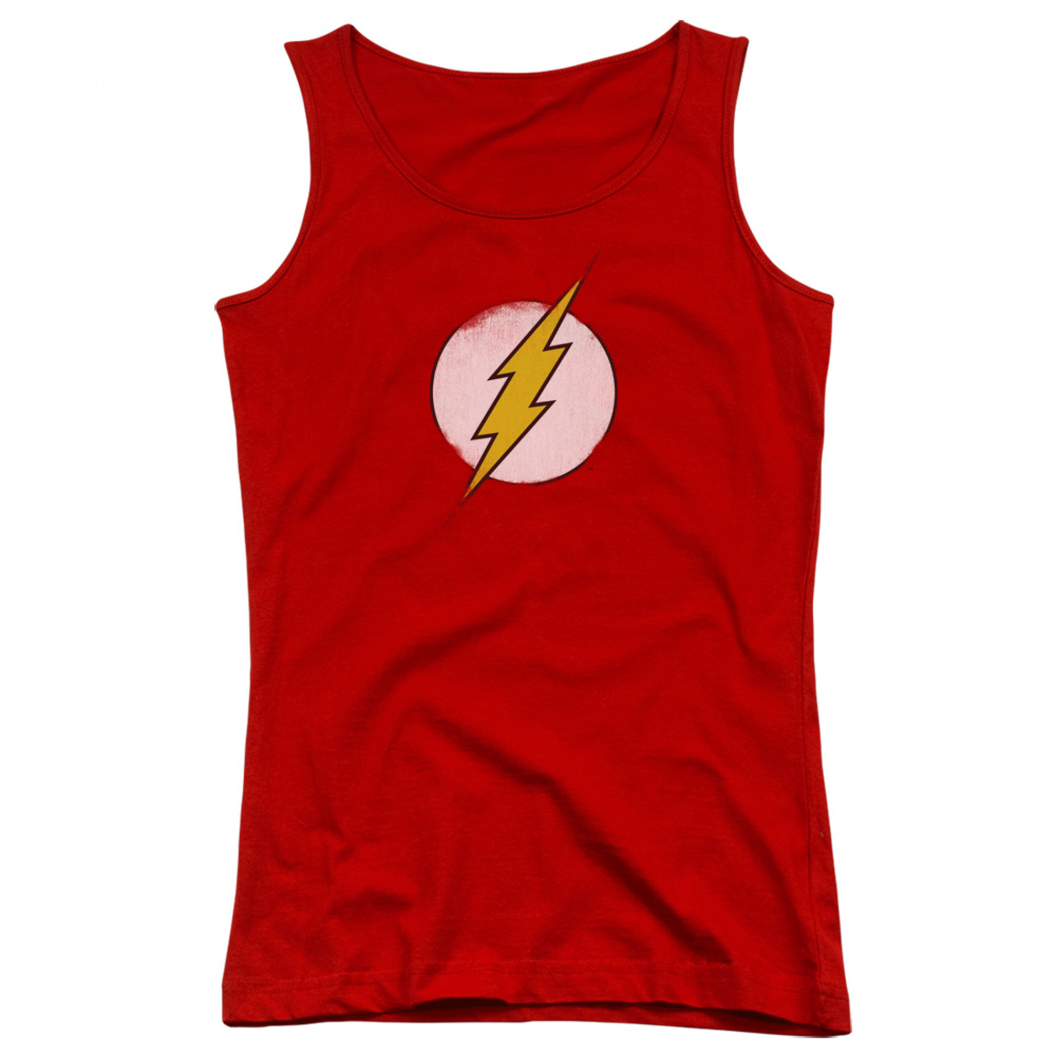 The Flash Distressed Logo Red Juniors Tank Top