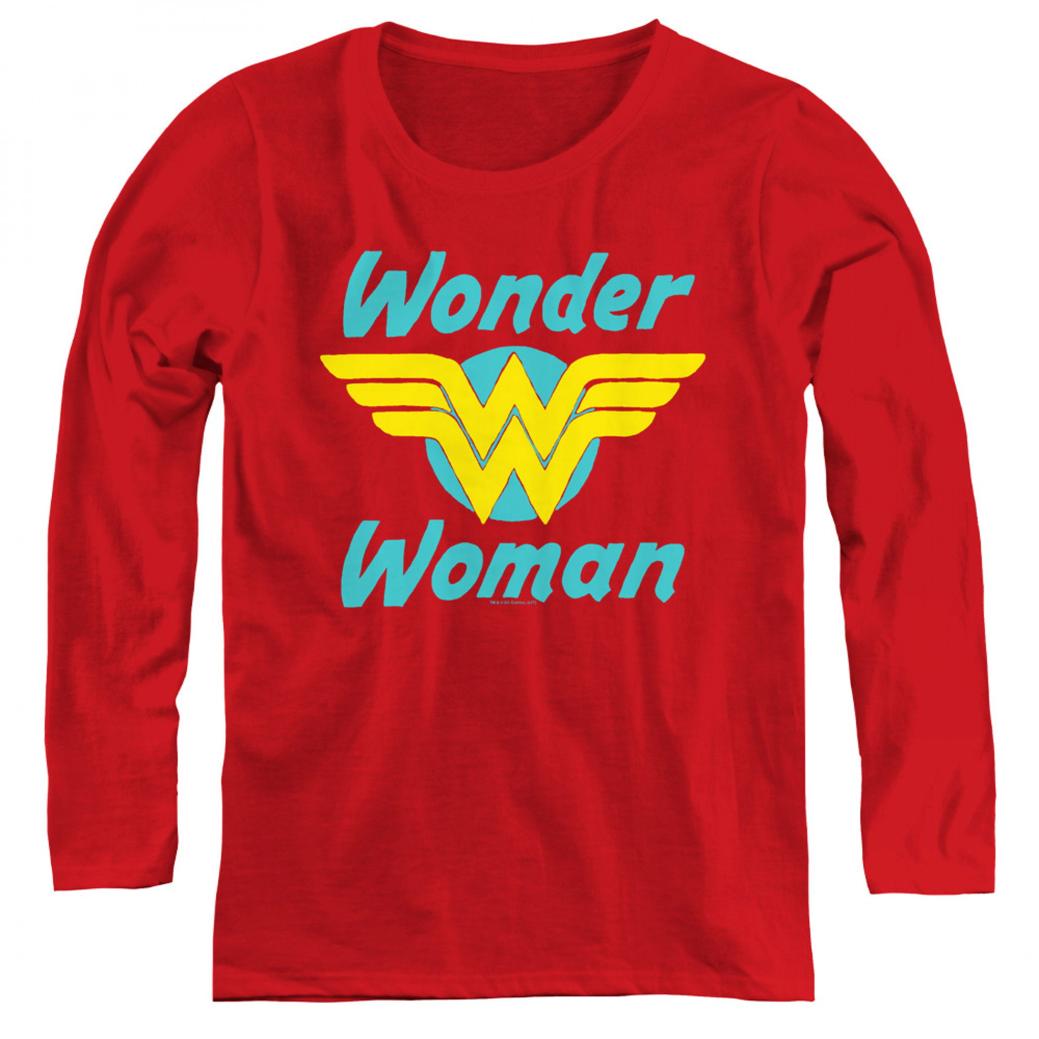 Wonder Woman Logo Women's Red Long Sleeve Shirt