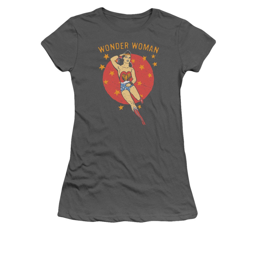 Wonder Woman Circle Gray Juniors T-Shirt