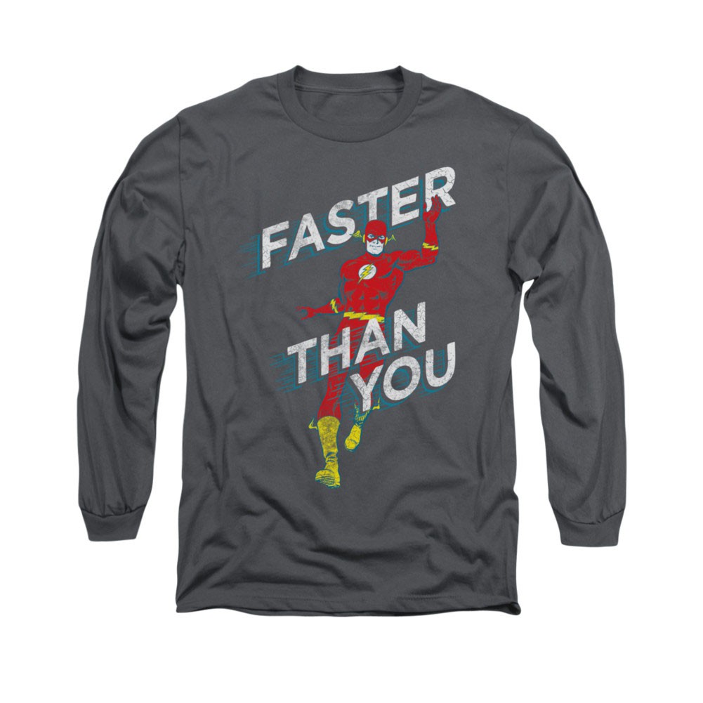 The Flash Faster Than You Gray Long Sleeve T-Shirt
