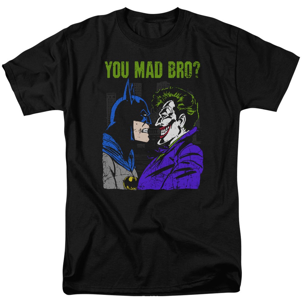 Batman You Mad Bro Joker Black T-Shirt