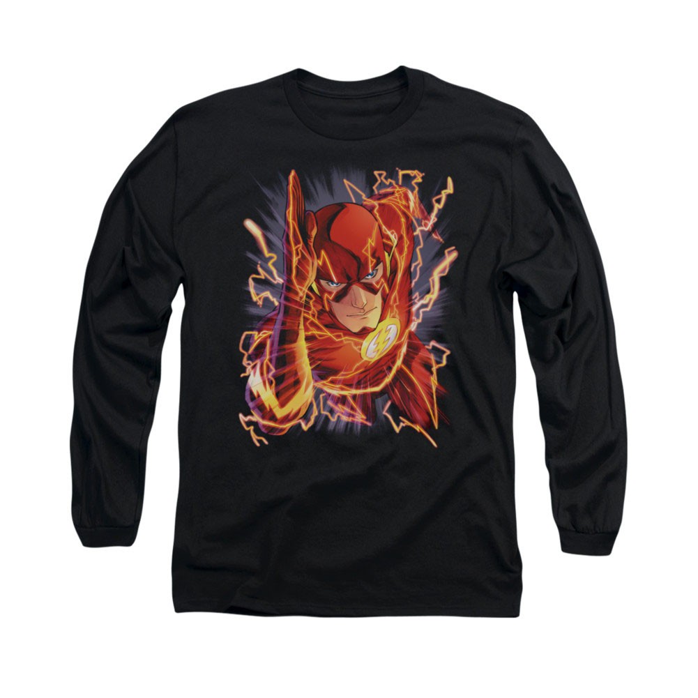 The Flash Comic Black Long Sleeve T-Shirt