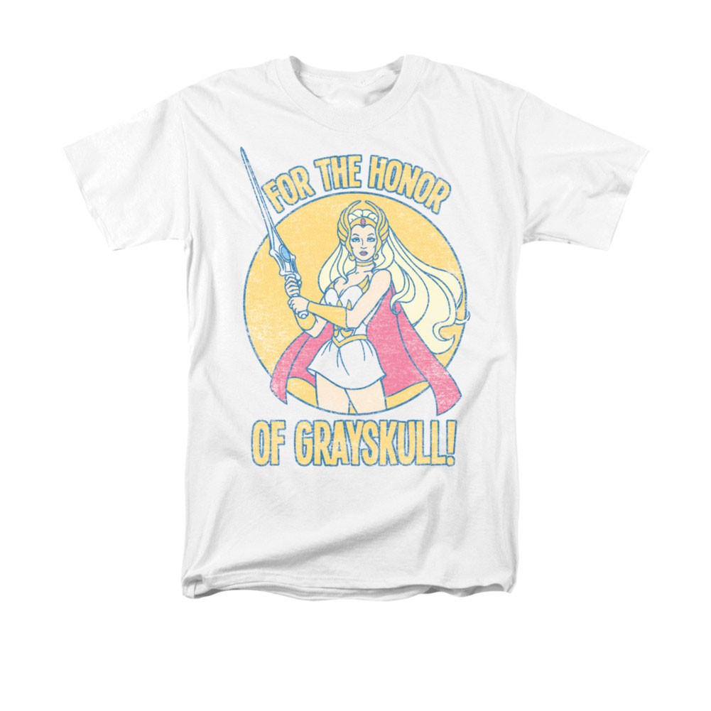 He-Man She-Ra Honor Of Grayskull White Tee Shirt