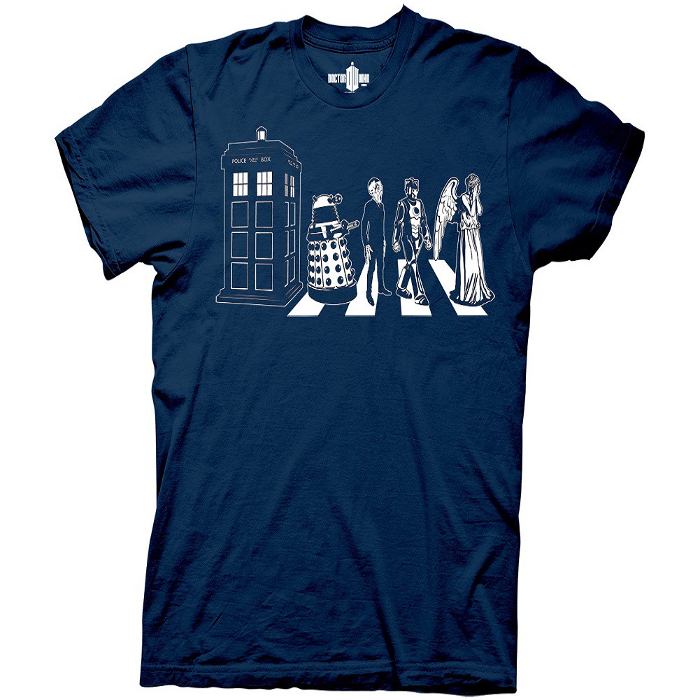 Doctor Who Abbey Road Men's Navy Blue T-Shirt