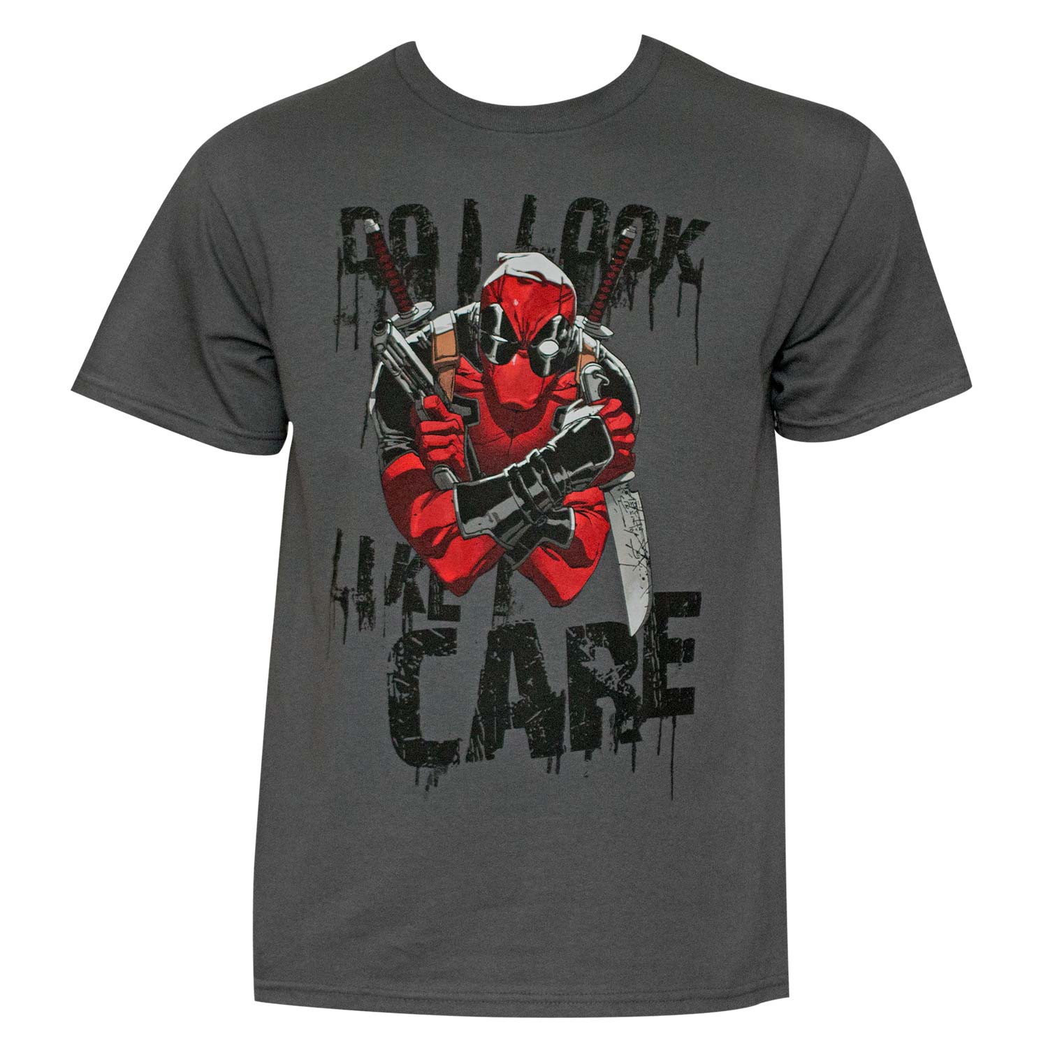 Deadpool Like I Care Men's Grey T-Shirt