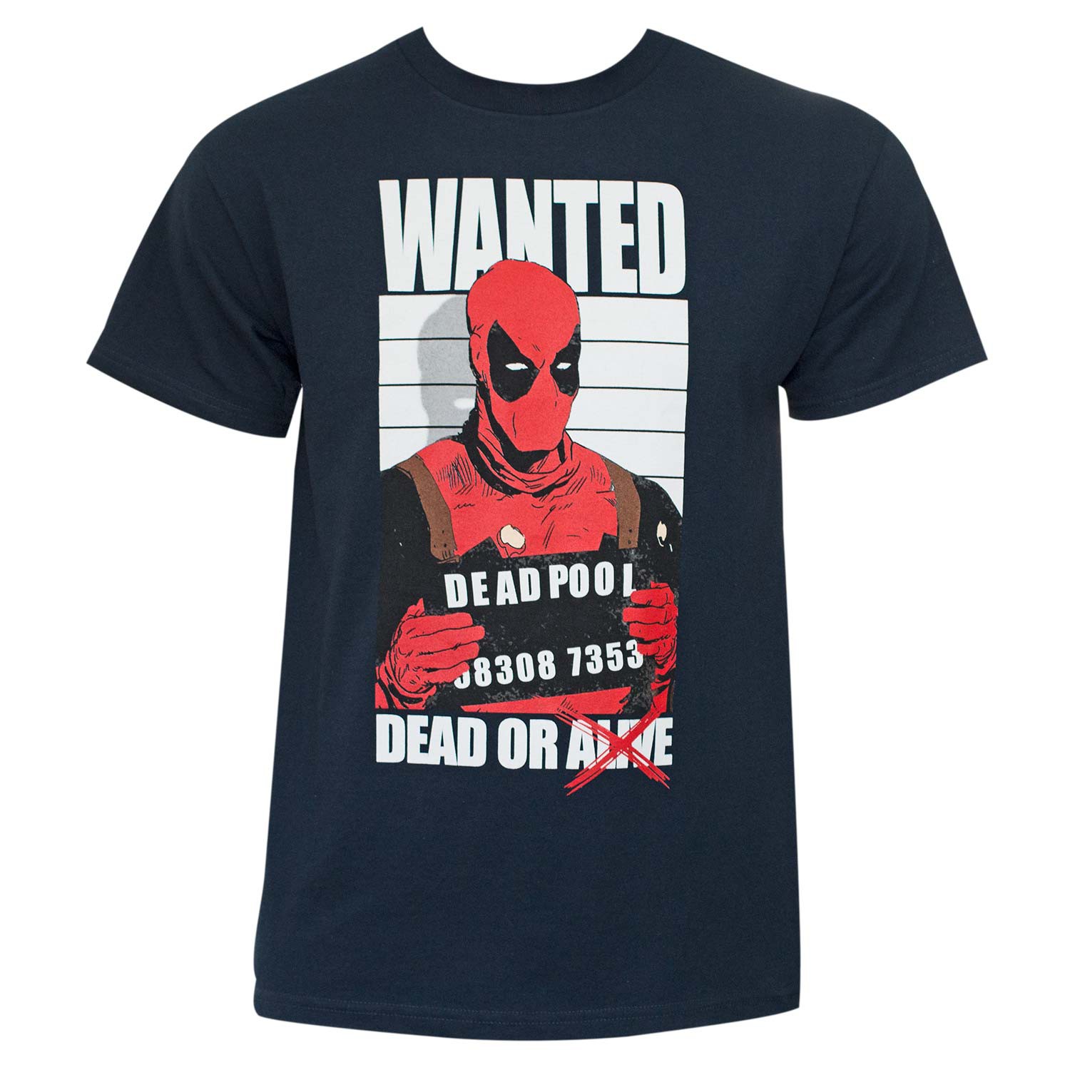 Deadpool Dead And Wanted Navy T-Shirt