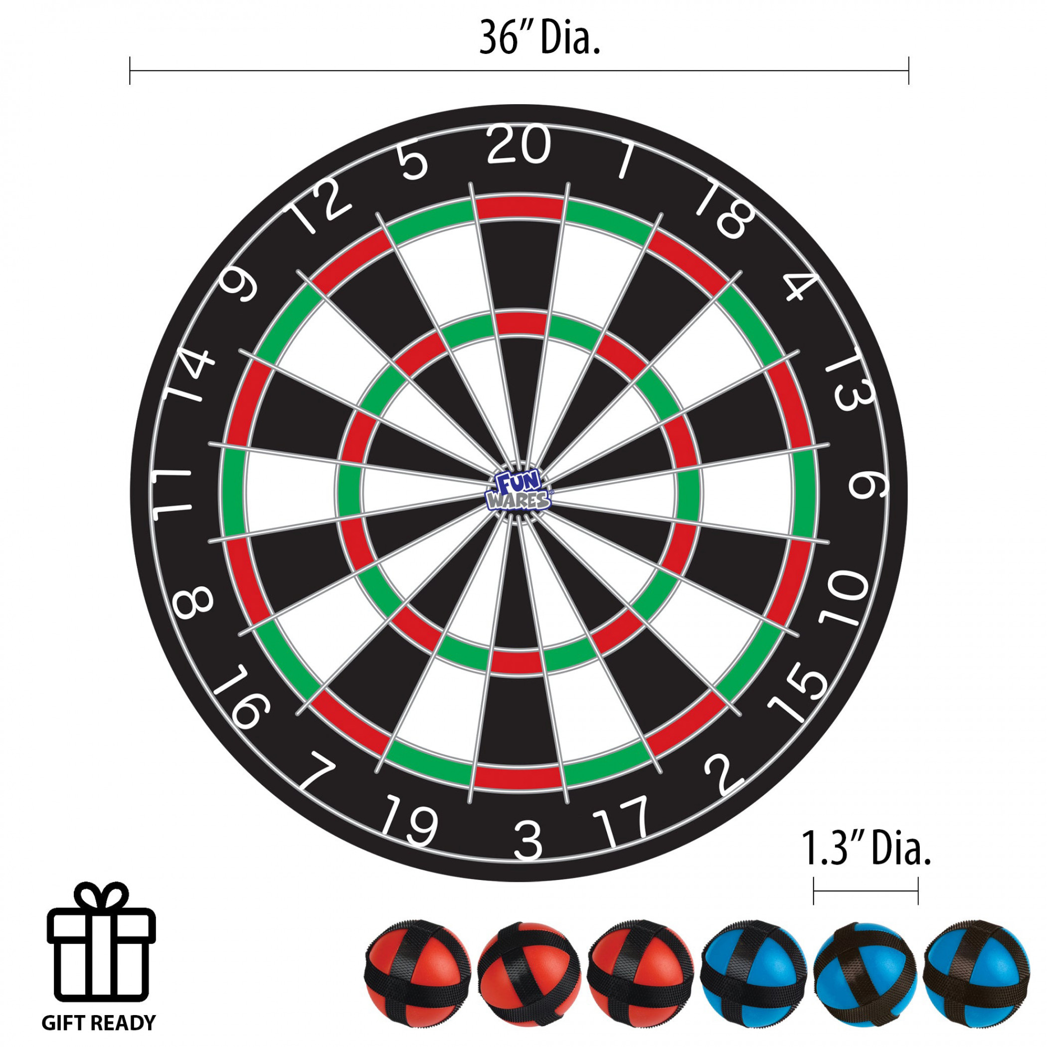 Giant Safety Darts with 36" Fabric Dartboard