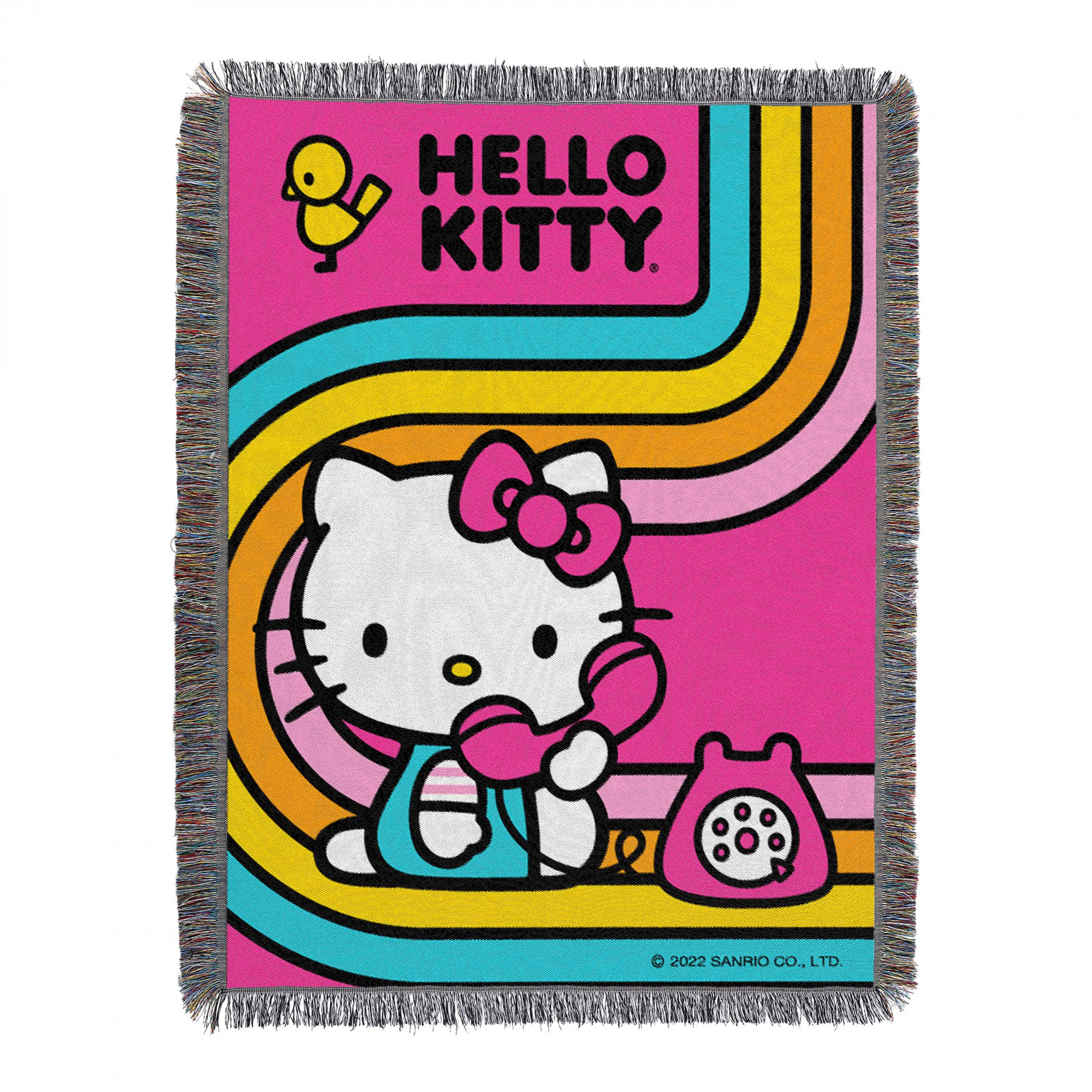 Hello Kitty Let's Chat Tapestry Throw Blanket 48' x 60