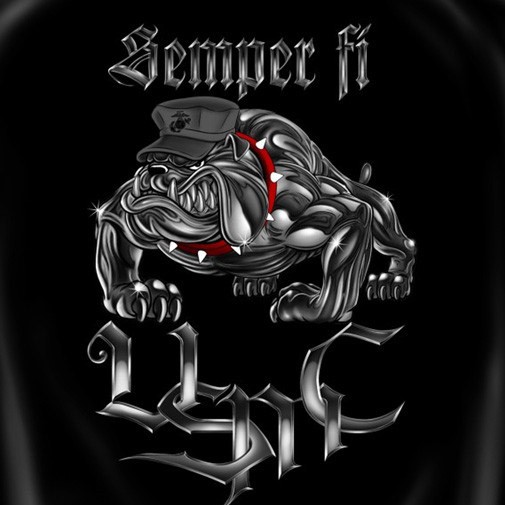 Semper Fi Marine Corps USA Patriotic Black Graphic Tee Shirt
