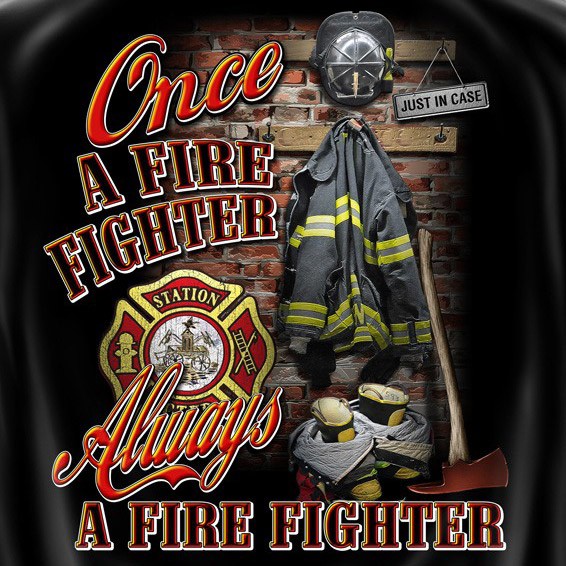 Once Always A Firefighter USA Patriotic Black Graphic T Shirt