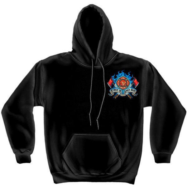 USA Fire Department Black Graphic Hoodie Sweatshirt FREE SHIPPING