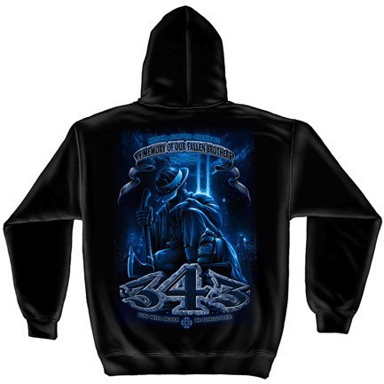 Firefighter 343 Fallen Brothers Black Graphic Hoodie Sweatshirt FREE SHIPPING