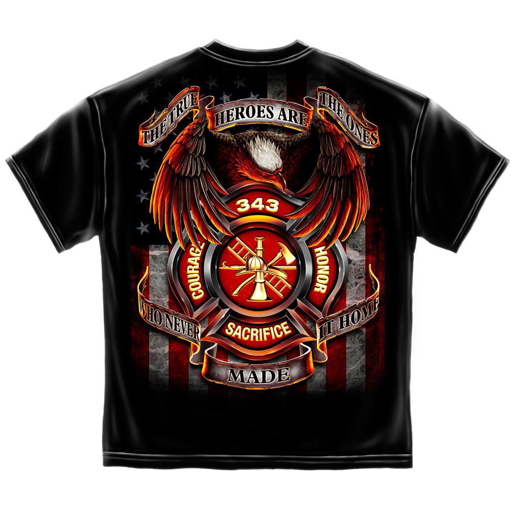 Firefighter True Heroes T-Shirt - Black