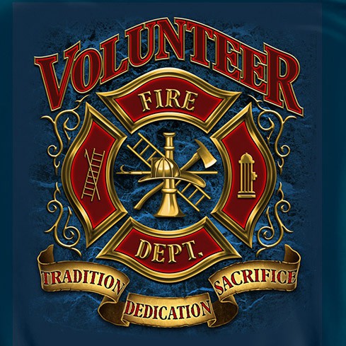 Firefighter Volunteer Fire Dept Navy Graphic Hoodie Sweatshirt FREE SHIPPING