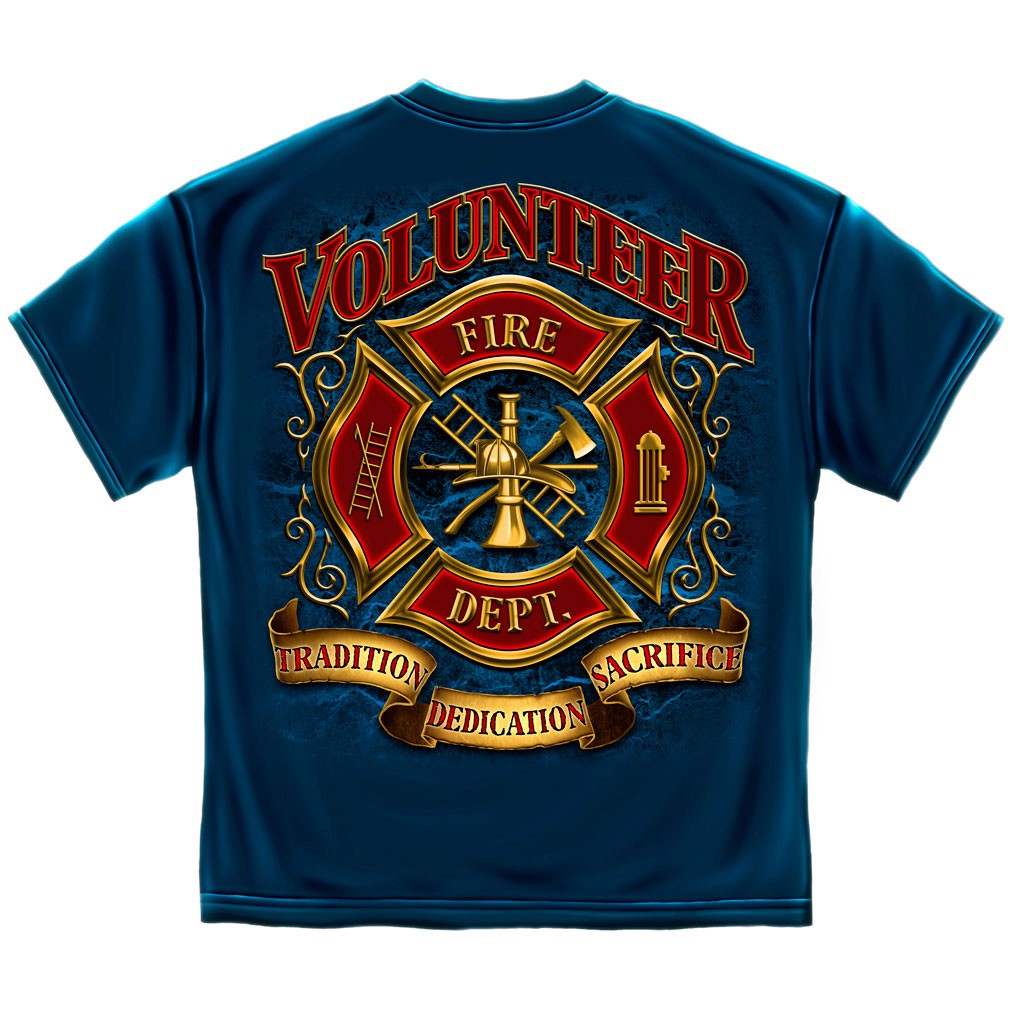 Volunteer Fire Department T-Shirt - Blue