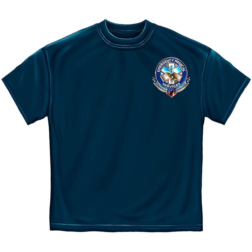 EMS On Call For Life T-Shirt - Blue