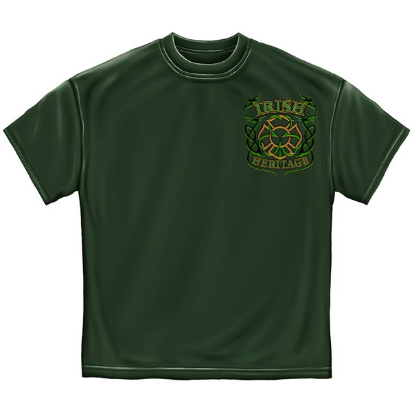 Firefighter Irish Heritage St. Patrick's Day Green Graphic T Shirt