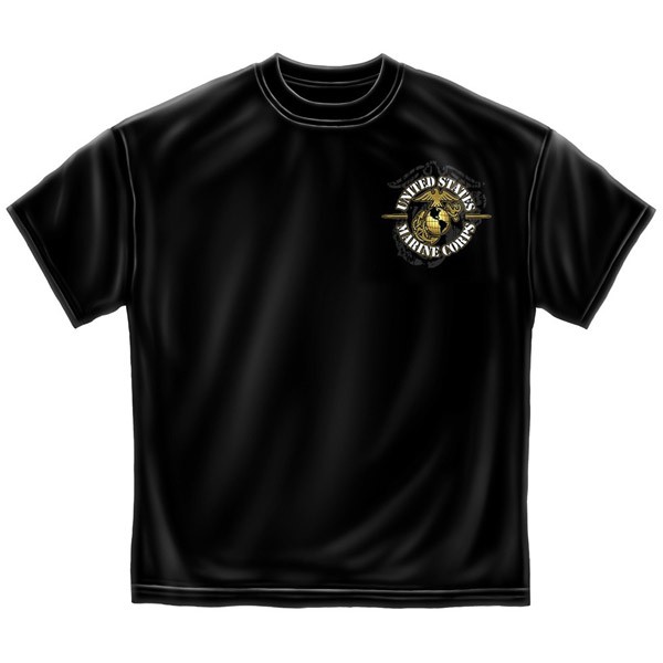 Marine Corps Never Retreat USA Patriotic Black Graphic T-Shirt