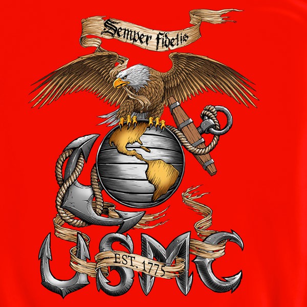 US Marine Corps USMC Semper Fi Red Kids Youth Hoodie Hoody 