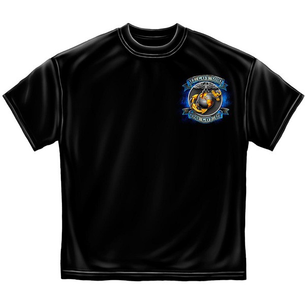 USMC True Heroes Marines USA Patriotic Black Graphic Tee Shirt