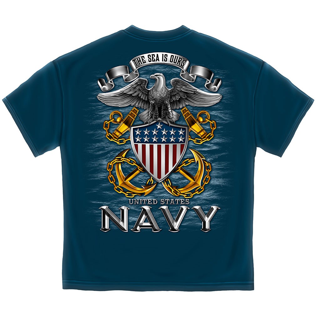 The Sea is Ours US Navy T-Shirt - Blue