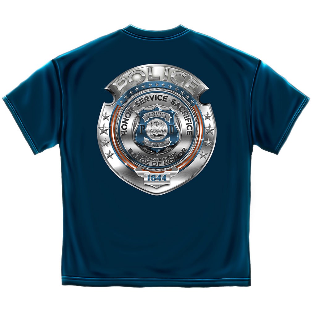 Police Badge of Honor T-Shirt - Blue