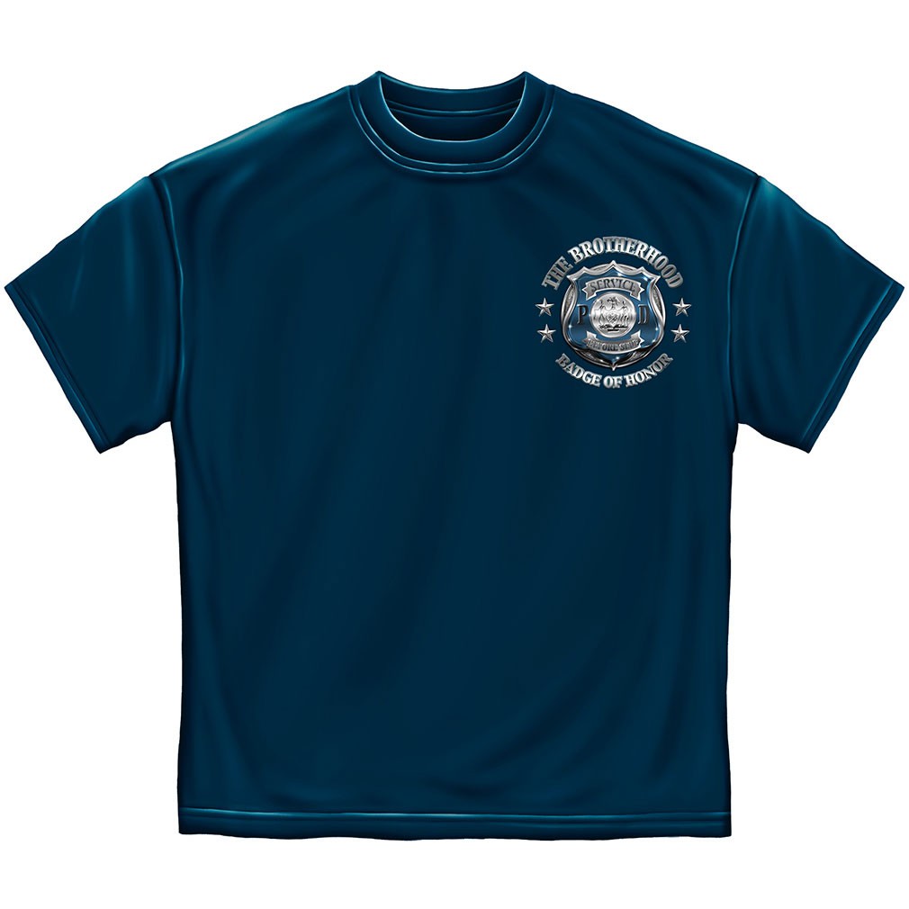 Police Badge of Honor T-Shirt - Blue