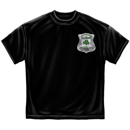 Ireland's Finest Police St. Patrick's Day Black Graphic T Shirt