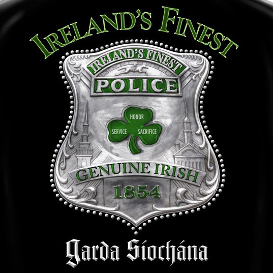 Ireland's Finest Police St. Patrick's Day Black Graphic T Shirt