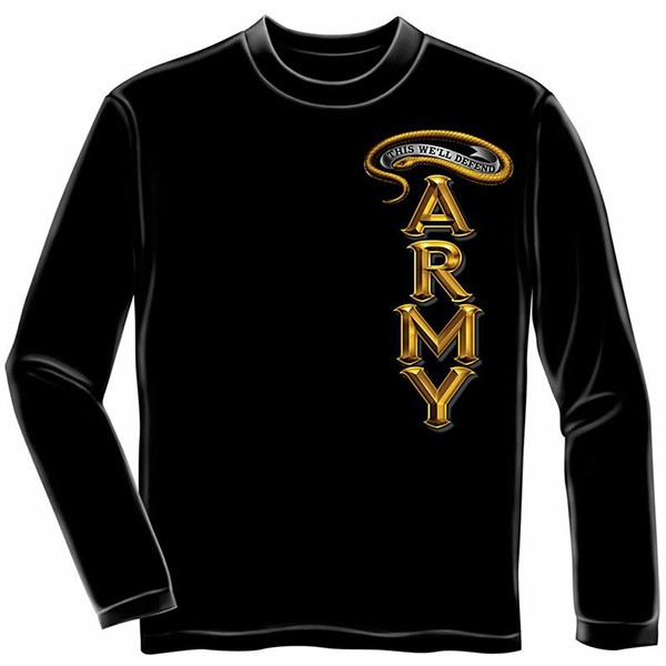 Black US Army This We'll Defend Long Sleeve Shirt
