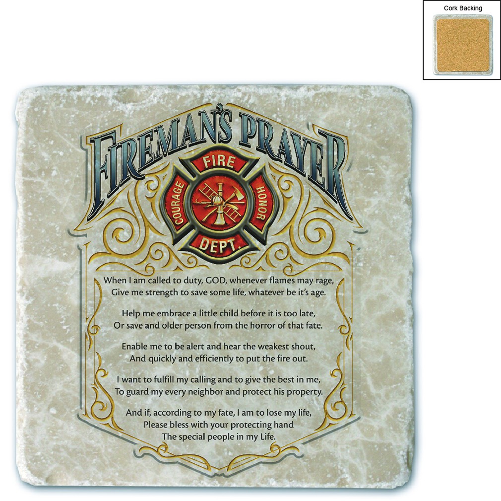 Fire Fighter's Prayer Stone Coaster