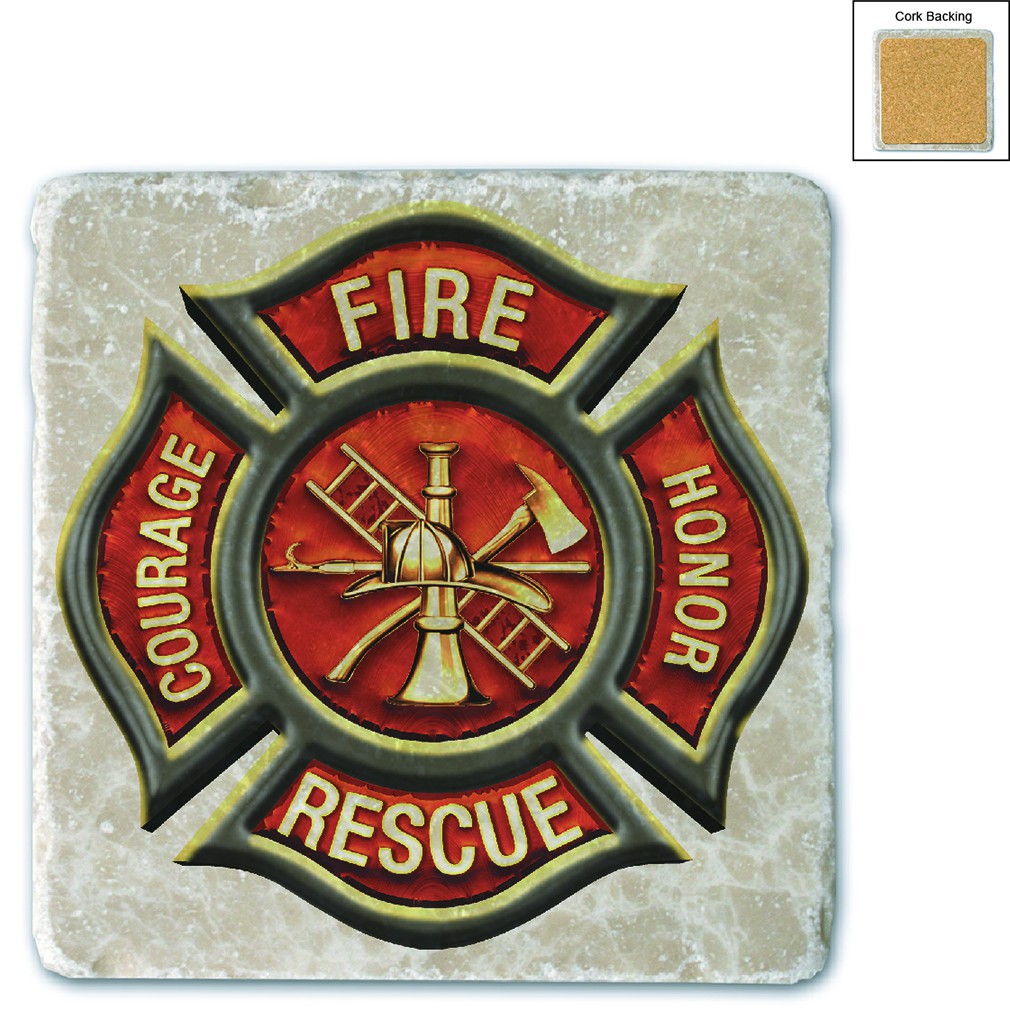 Firefighter Classic Fire Maltese Stone Coaster