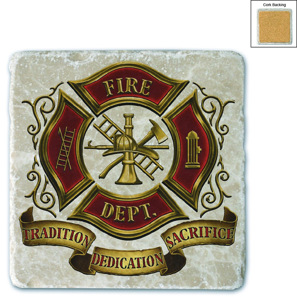 Volunteer Firefighter Stone Coaster