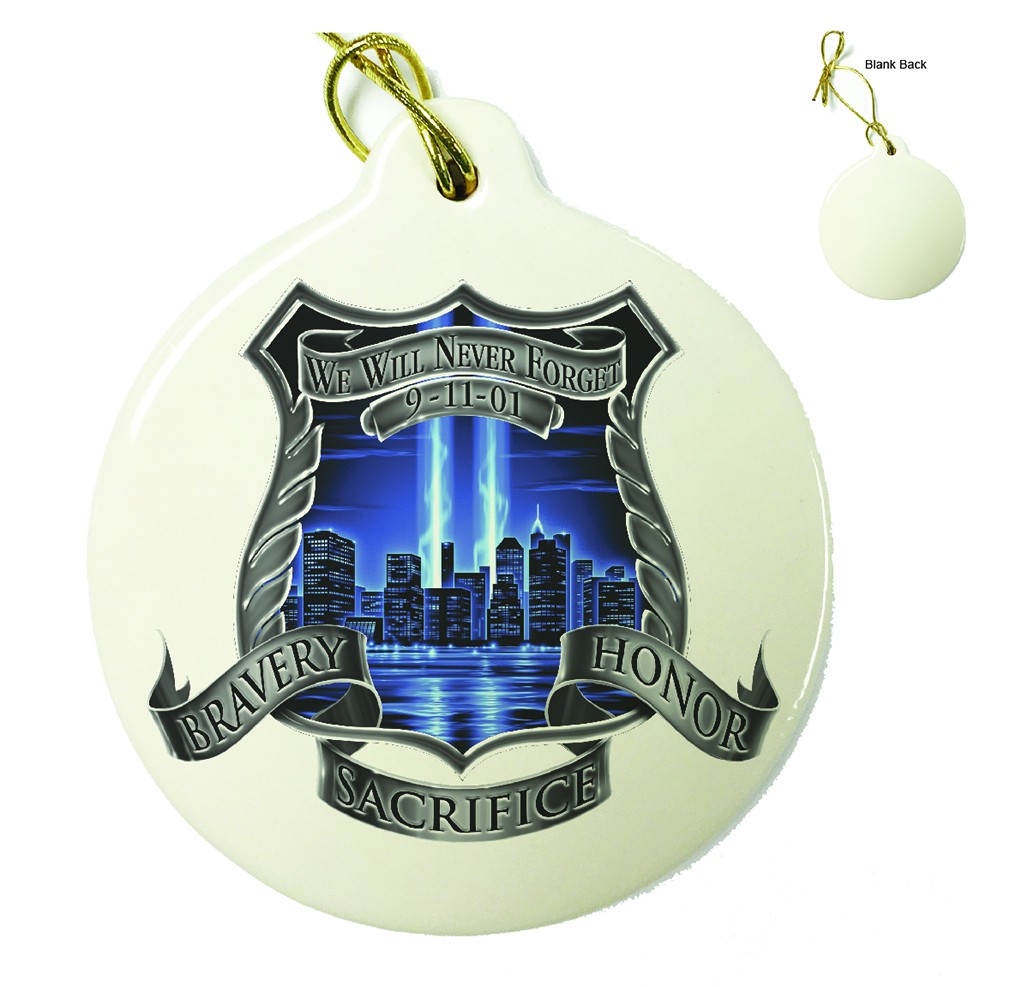 Police 911 We Will Never Forget Porcelain Ornament