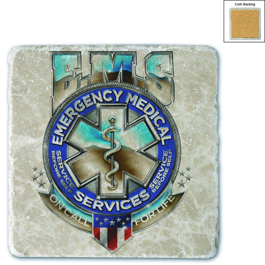 EMS Badge Of Honor Stone Coaster