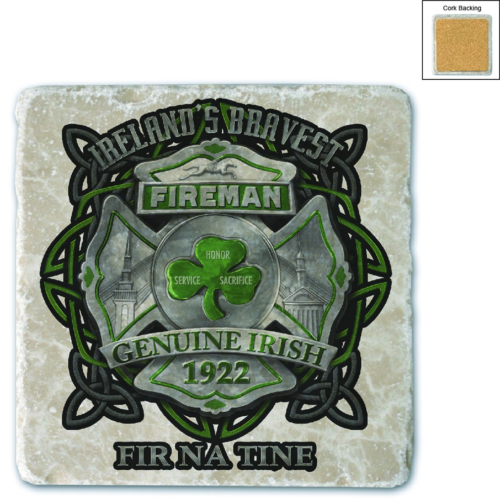 Firefighter Garda Ireland's Bravest Stone Coaster