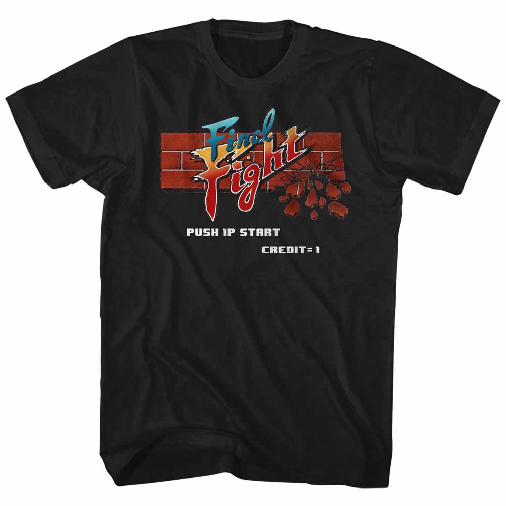 Final Fight Arcade Mens Black T-Shirt