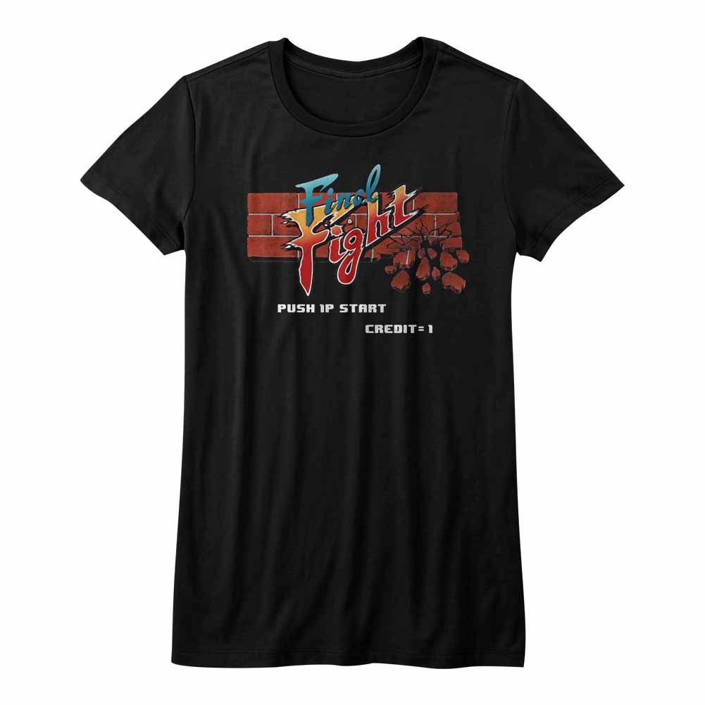 Final Fight Arcade Mens Black T-Shirt