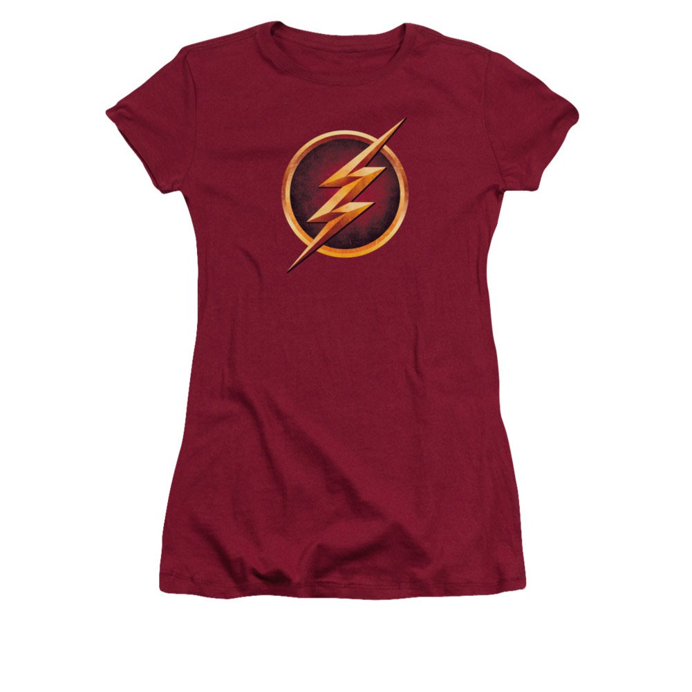 The Flash Chest Logo Red Juniors T-Shirt