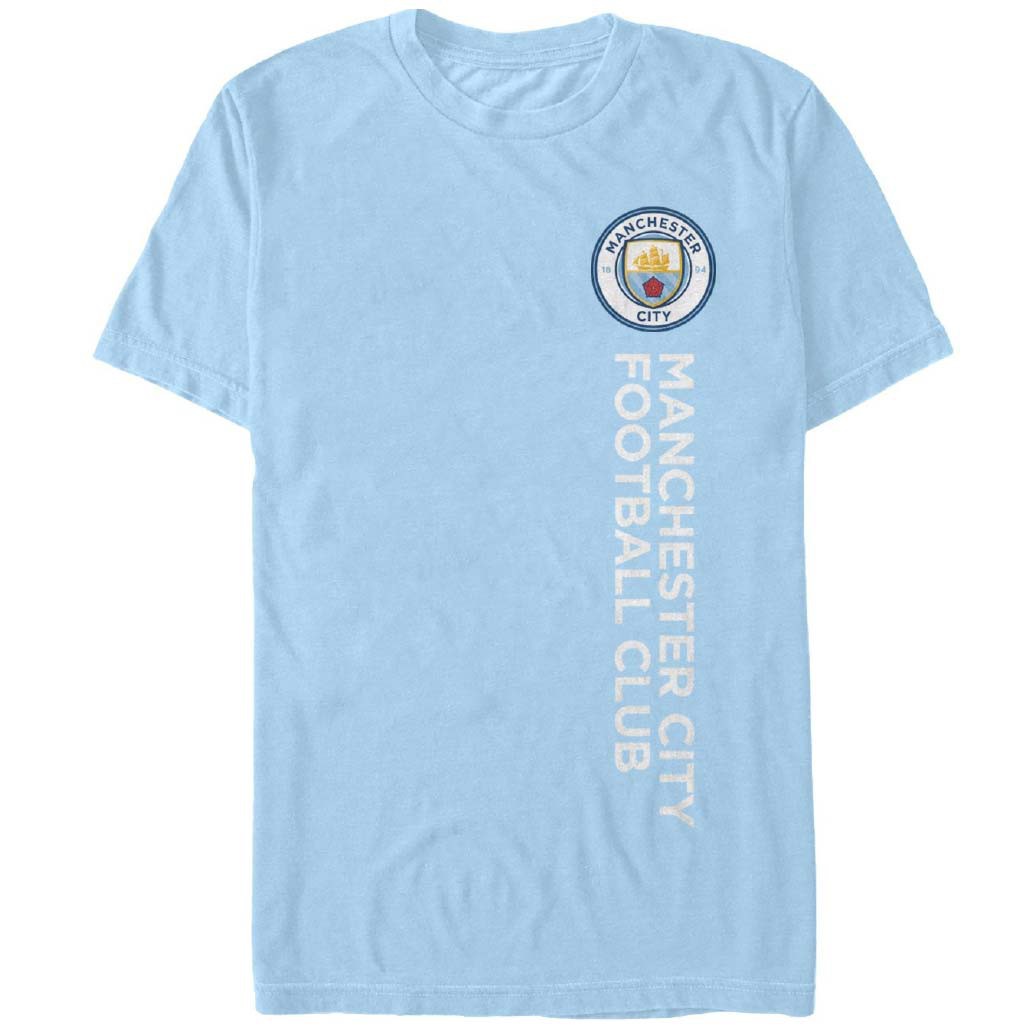 Manchester City Vertical Type Soccer Blue T-Shirt