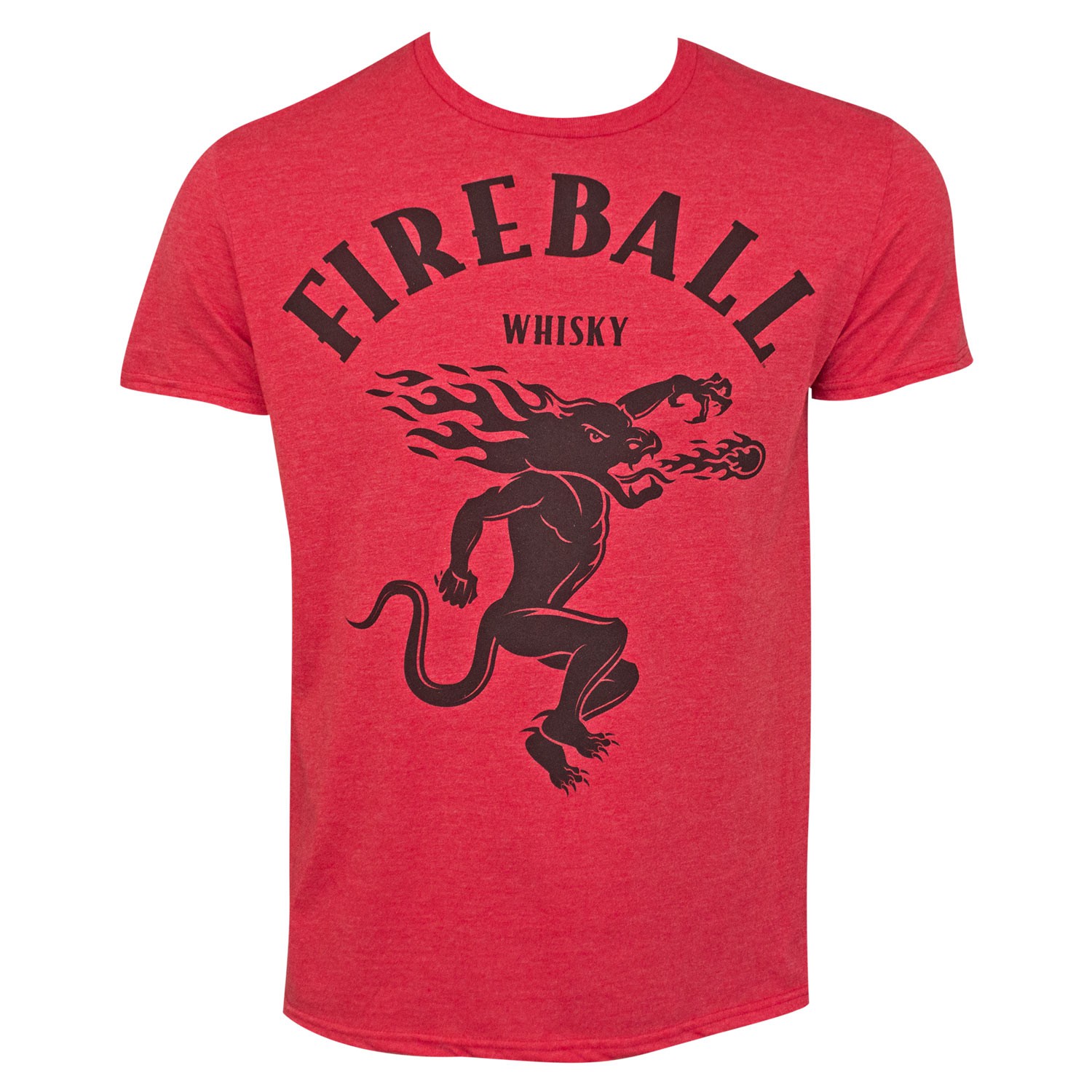 Fireball Whisky Large Dragon Logo Red Tee Shirt