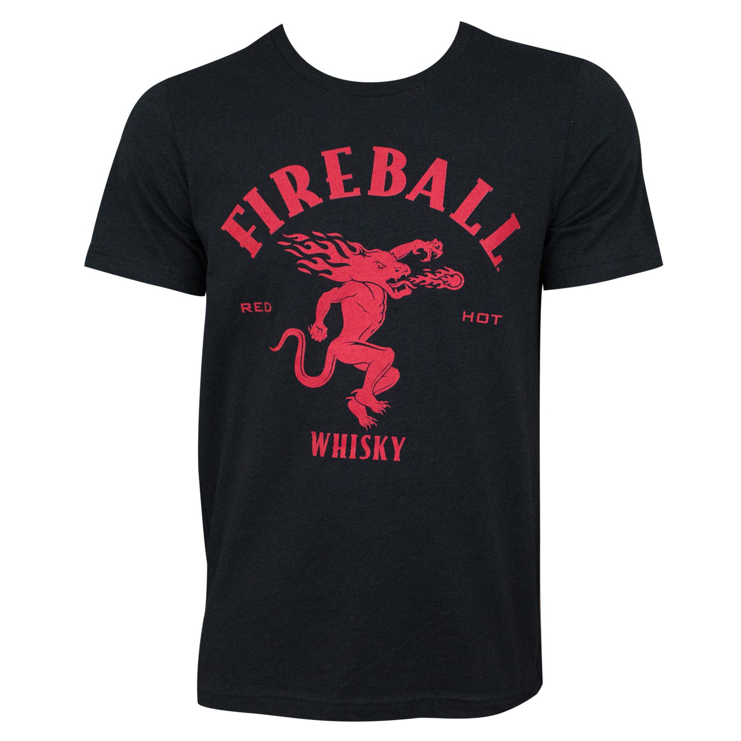 Fireball Whisky Large Dragon Logo Black Tee Shirt