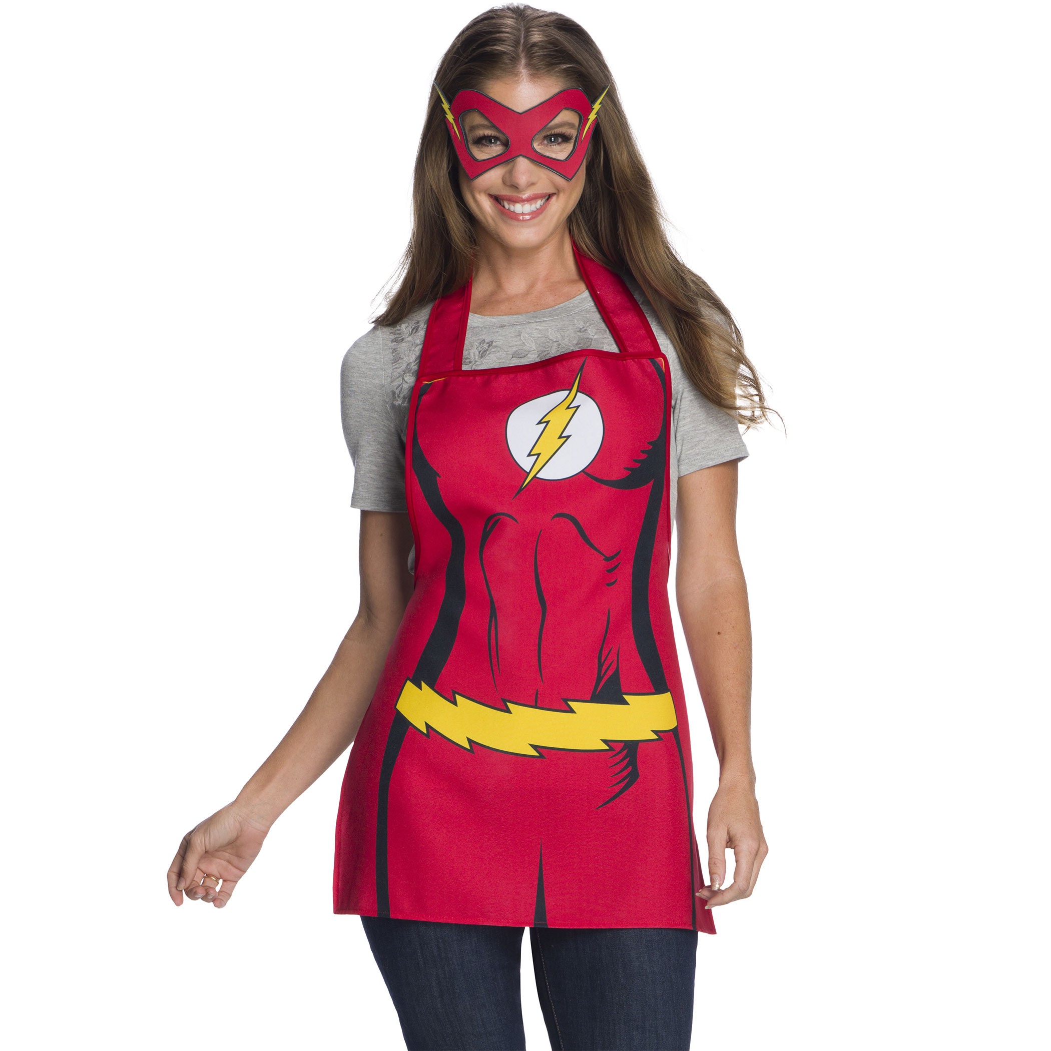 Flash Adult Red Apron And Mask