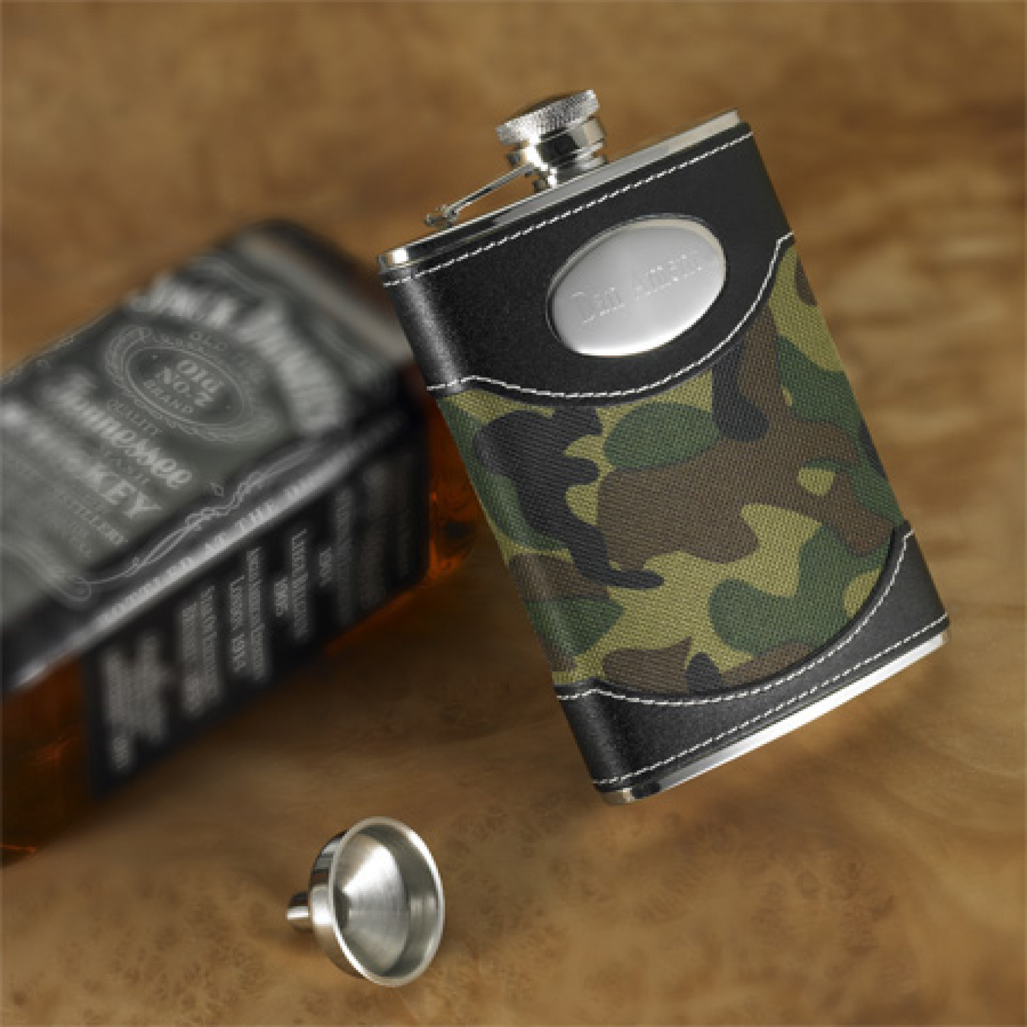 Personalized 8 Ounce Camo Custom Flask