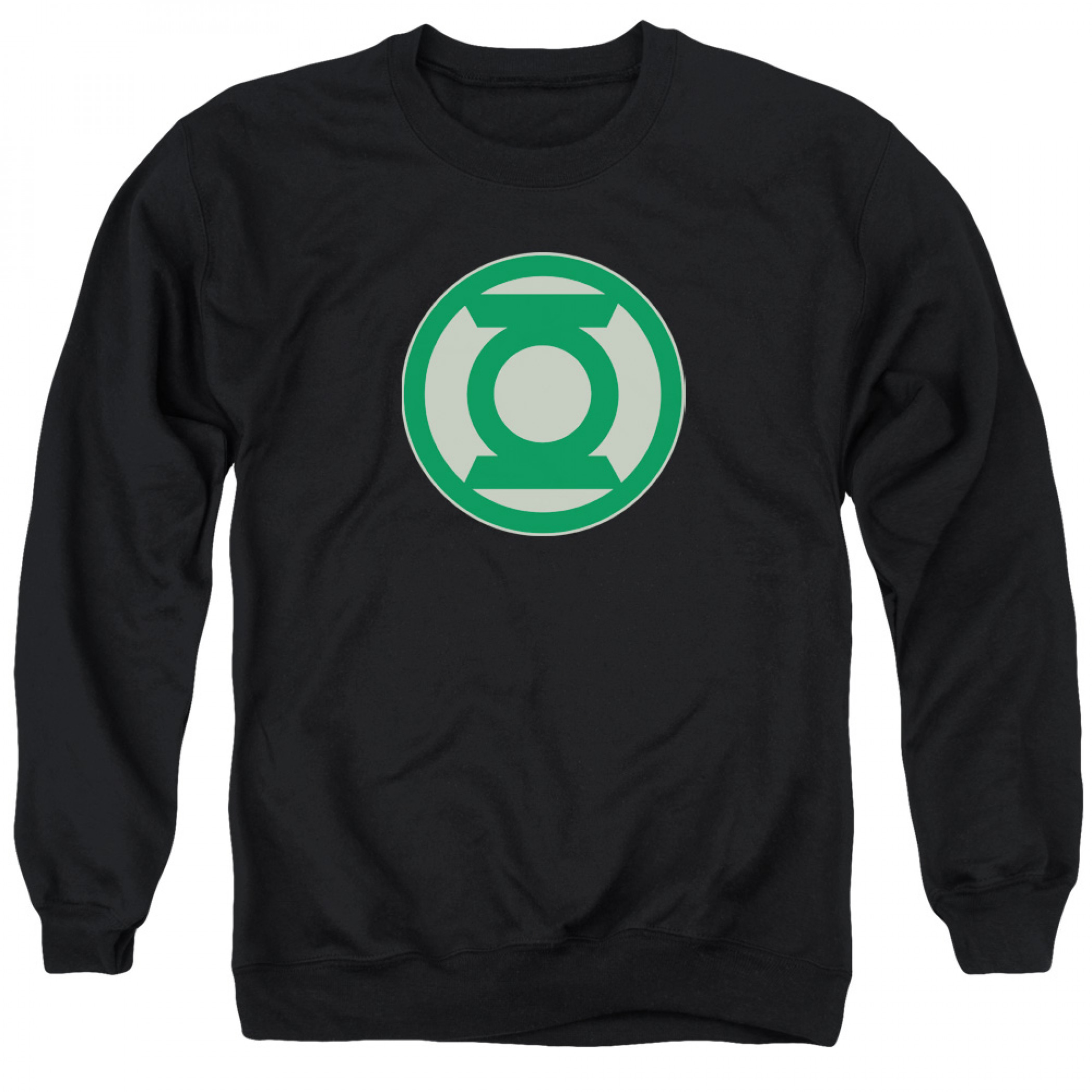 Green Lantern Logo Men's Black Crewneck Sweatshirt