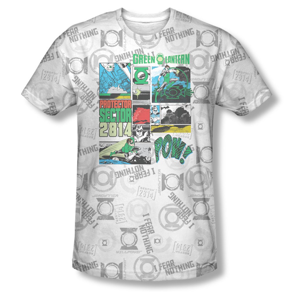 Green Lantern Sector Protector Sublimation White T-Shirt